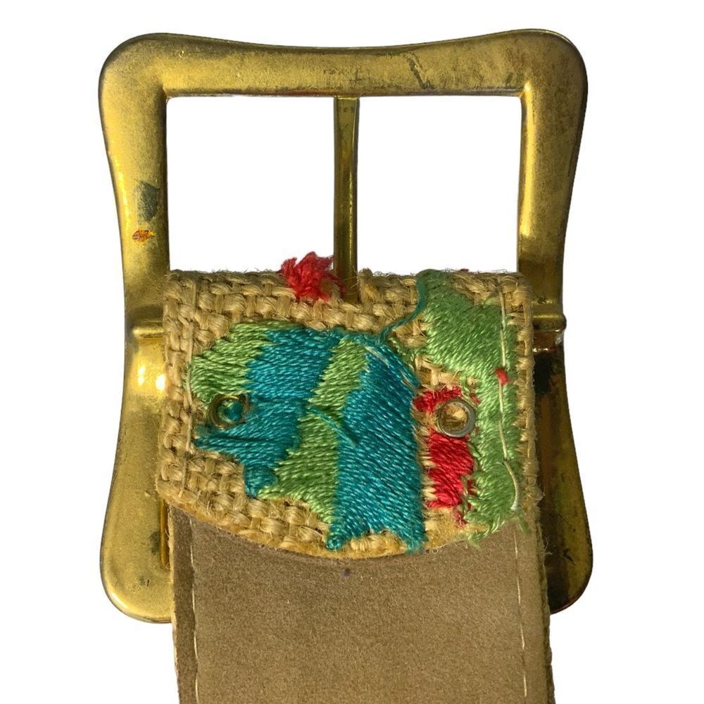 Embroidered Unique Asian Themed Tan Multi-Color Belt - Picture 8 of 10